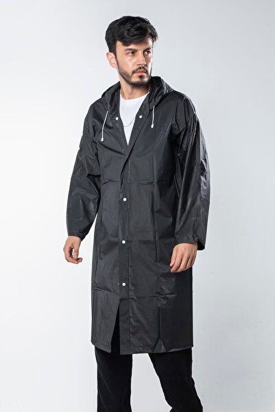EZMK EV GEREÇLERİ Unisex Raincoat, Transparent Waterproof Pvc Stylish Over-Clothing Eva Raincoat