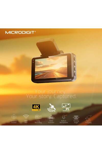 Microdigit ® كاميرا لوحة القيادة 4K – دقة فائقة وأمان متكامل!