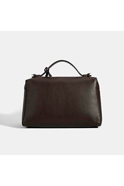 Desa Women's Brown Leather Handbag with Shoulder Strap