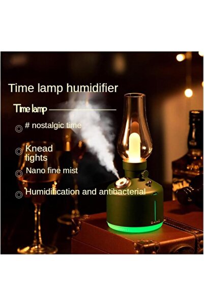 Yuwell Retro Air Humidifier Vintage Lamp Night Light Nano Mist Sprayer Aromatherapy Diffuser (Green)