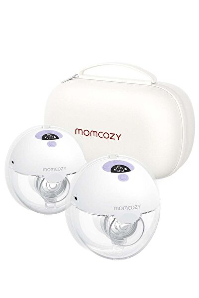 Momcozy مضخة الثدي M5 المزدوجة القابلة للارتداء - بدون استخدام اليدين، 3 أوضاع و9 مستويات (أبيض)