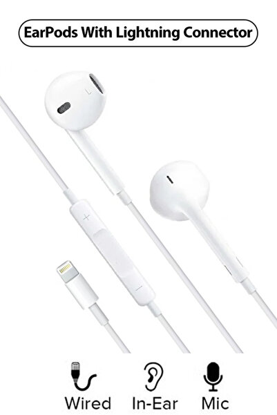 Generic In-Ear Headphones Compatible with iPhone with Lightning Plug, White