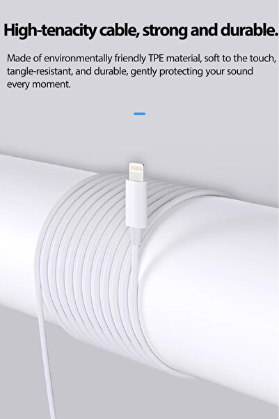 Generic In-Ear Headphones Compatible with iPhone with Lightning Plug, White