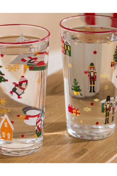 LC Waikiki Mixed Christmas Themed Glass Cup Set of 2 570 ml