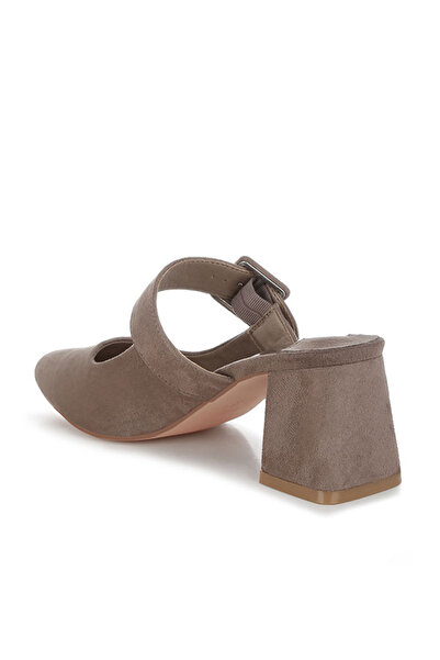 london Rag Women Buckle Strap Detail Microfiber Mules in Taupe