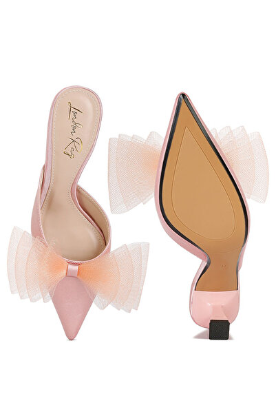 london Rag Women Pink Organza Bow Embellished Mules