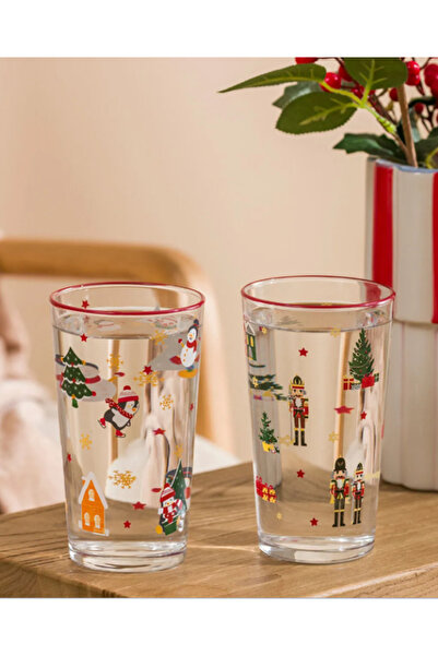 LC Waikiki Mixed Christmas Themed Glass Cup Set of 2 570 ml