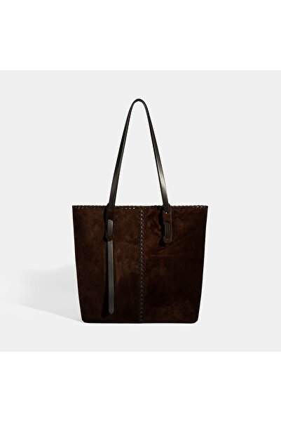 Desa Women's Brown Suede Leather Shoulder Bag