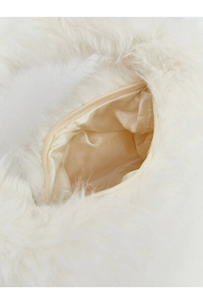 LC Waikiki Lcw Accessories Ecru Fur Women's Baguette Bag