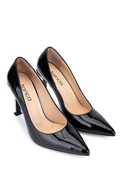 Tamer Tanca Women's Genuine Leather Black Patent Leather High Heels