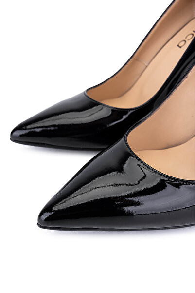 Tamer Tanca Women's Genuine Leather Black Patent Leather High Heels