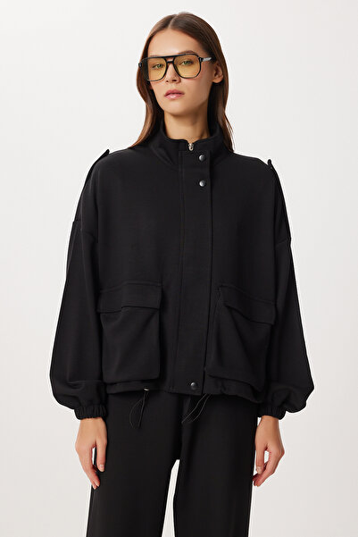 Lovelyİstanbul Modal Top and Bottom Set with Flap Pocket Lby0025 Black