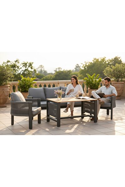 Sun Patio Grande Lounge Antrasit 3+1+1 Balkon & Bahçe Takımı