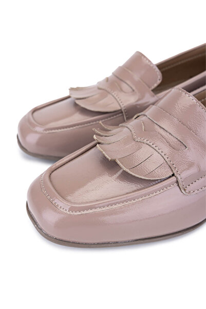 Tamer Tanca Women's Genuine Leather Mink Patent Leather Loafers