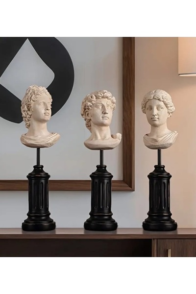 Yaratıcı sanatlar atölyesi Yüksek Kaideli Antik Roma Figürleri Büstleri Büyük Boy Heykel 30 CM