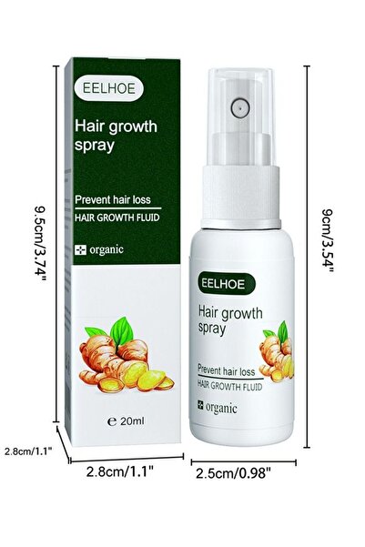Saharaz بخاخ نمو الشعر بالزنجبيل، علاج سريع لنمو الشعر، سيروم نمو الشعر لمدة 7 أيام، زيت أساسي لإعادة النمو.