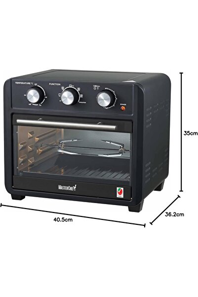 Generic Multi-Functional 7-in-1 Air Fryer (22L, Black) - 3-step Manual Controller, 7 Accessories