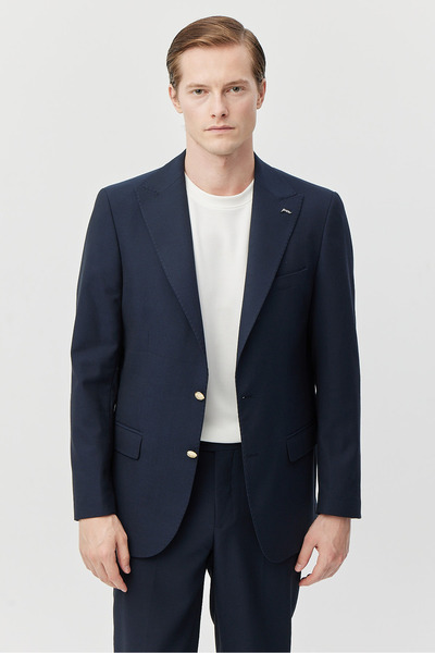 PAULMARK سترة رجالية بياقة على شكل طائر السنونو