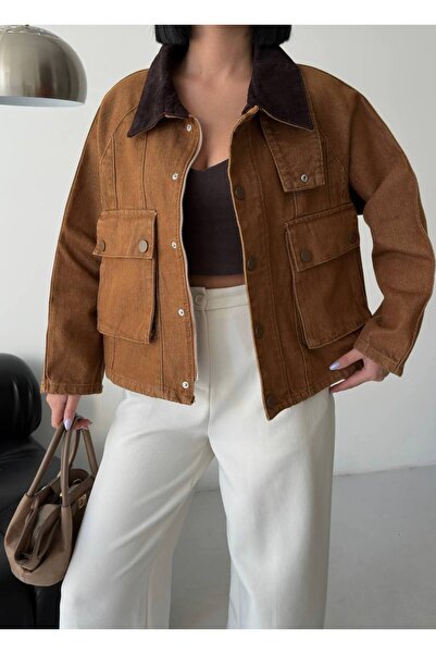 motix KADİFE YAKA DENİM CEKET