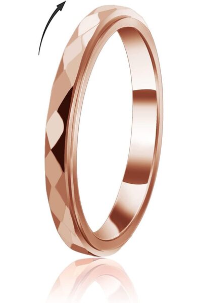 erorex 3mm Titanium Steel Fidget Anxiety Rings for Women Men,Wave Spinner Rings for Women,Rhombus...