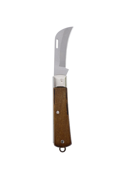 Lawazim Electric Folding Knife with Wooden Handle - Compact Hawkbill Utility Knife