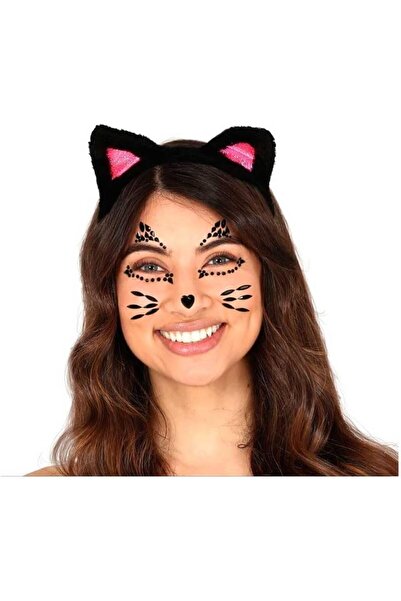 erorex مجموعة مجوهرات فيستاس جوركا ذاتية اللصق على شكل وجه قطة، باللون الأسود