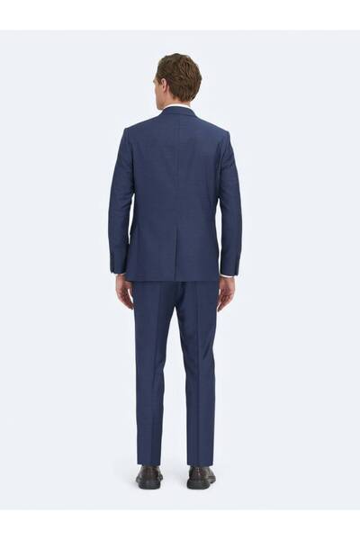 Kip Navy Blue Micro Modern Fit 100% Wool Suit