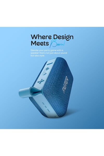 Faster BoomX Portable Bluetooth Speaker 5W - 20H Playtime - IPX4 (Blue)