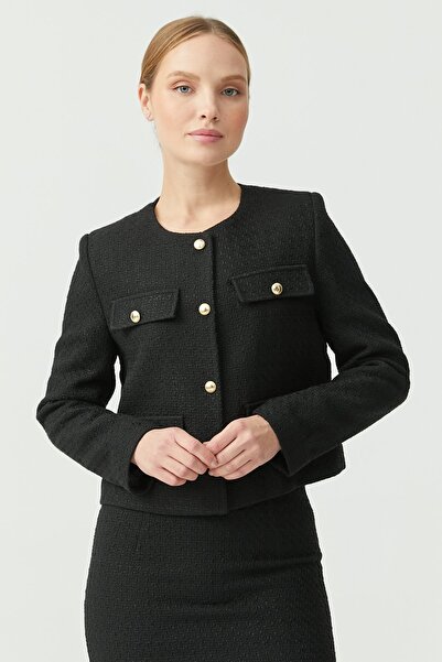 PAULMARK Γυναικείο κοντό μπουφάν με λεπτομέρεια με κουμπιά