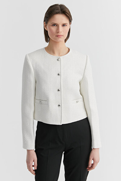 PAULMARK Γυναικείο μπουφάν με λεπτομέρεια με κουμπιά από τουίντ