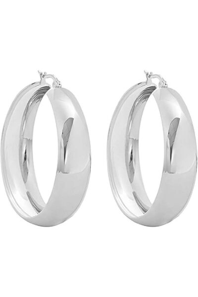 erorex Hypoallergenic Wide Large Rounded Hoop Earrings Women's widened curved earrings