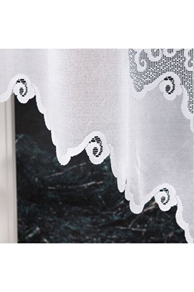OTHERONE MODESTA - Ready-made jacquard curtain with a cut at the bottom - 250x120 cm - white