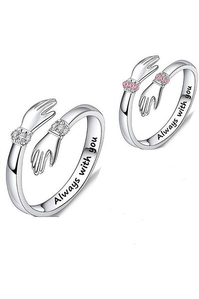erorex Bukela 2pcs Adjustable Hug Ring for Women & Girls, S925 Silver, Perfect for Mothers Day, Birthday...