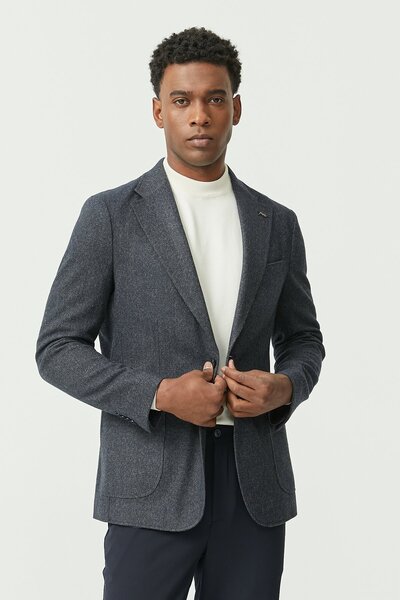 PAULMARK Чоловічий піджак Slim Fit з монохромним коміром