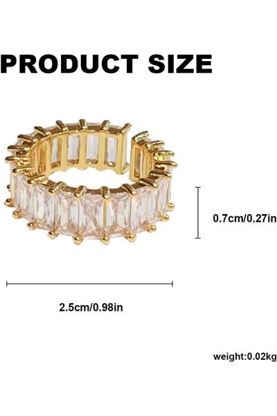 erorex Ring with Zirconia Crystals, Eternity Ring For Women, Rose Gold, Platinum Plated Silver Infinity...