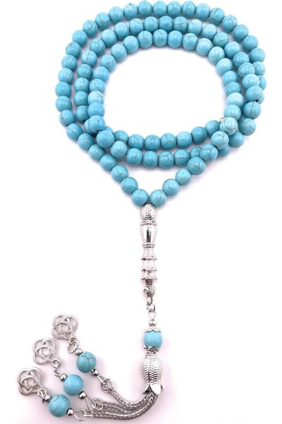 erorex MHSJEWELLERY Turquoise Rosary (Turquoise) Necklace for Adults (Unisex) - Religious/Spiritual