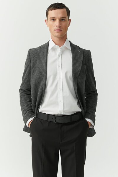 PAULMARK Μονόχρωμο μπουφάν με σχέδιο