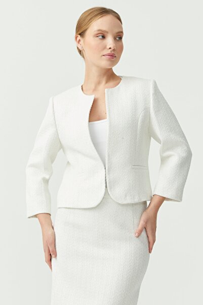 PAULMARK Γυναικείο ασημί τουίντ μπουφάν