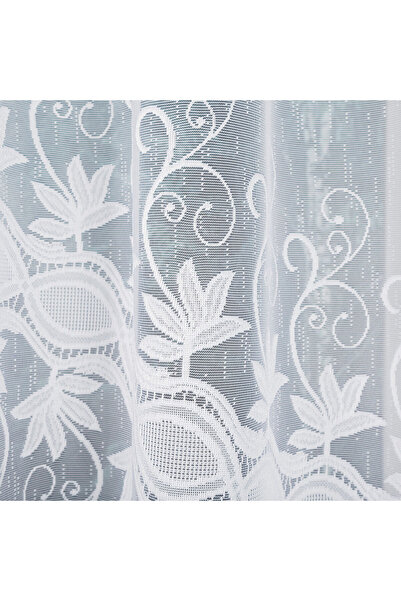 OTHERONE JOWITA - Ready-made jacquard curtain with a cut at the bottom - 400x150 cm - white