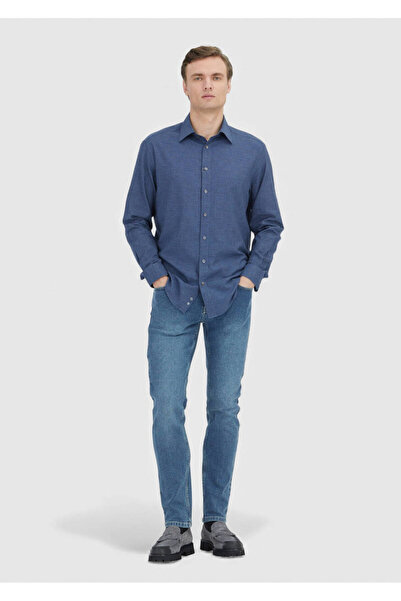 Ramsey Indigo Casual Fit Woven Casual 100% Cotton Shirt