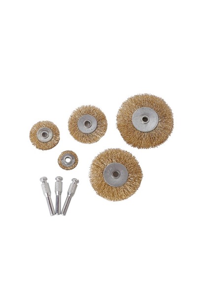 Lawazim Wire Brush Set 8 Pcs - Carbon Steel Crimped Brushes for Paint and Surface Cleaning