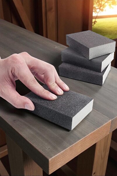 MH MiniHediye Sponge Sandpaper (100 Grit) Wood Furniture Steel Metal Pot Pan Hobby Wedge Hand Sandpaper Wet Dry