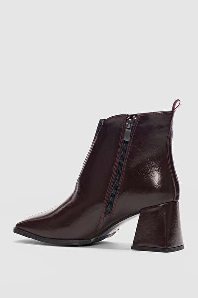 selin shoes Brennor Side Zipper Women's Boots - Burgundy Patent Leather