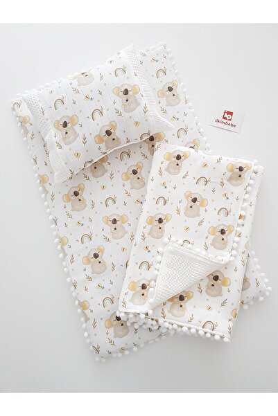 ilkimbebe Koala Pompom 3-Piece Bottom Opening Set