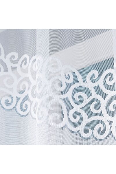 OTHERONE DANIELA - Ready-made jacquard curtain with a cut at the bottom - 250x90 cm - white