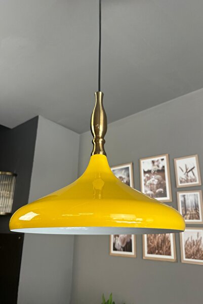 Bamyum Champion Açık Sarı Eskitme Simya Başlık Tekli Avize Sarkıt Salon Mutfa...