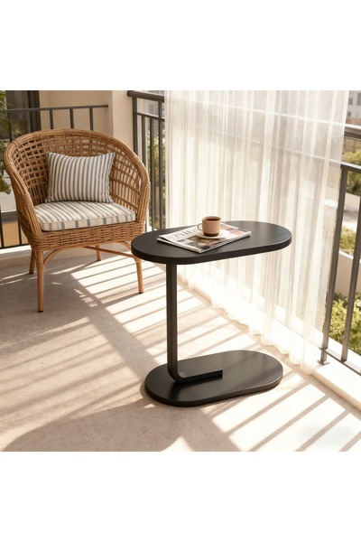 Roam shop C Shaped End Sofa and Bed, Side TV Tray for Living Room, Industrial Style Beside Table, 40*30CM