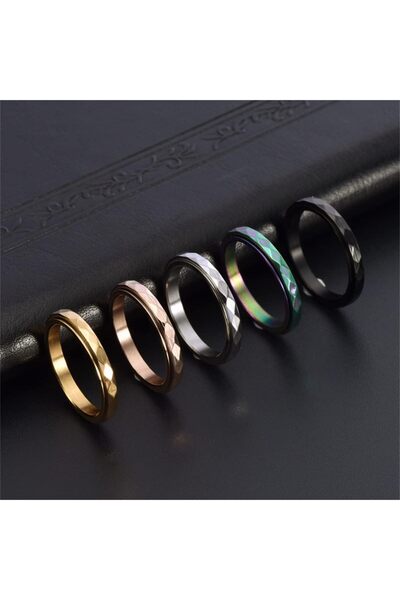 erorex 3mm Titanium Steel Fidget Anxiety Rings for Women Men,Wave Spinner Rings for Women,Rhombus...