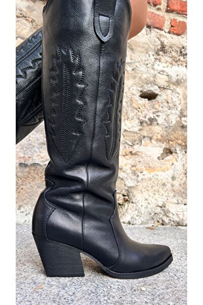 ESSO LA MİA İdlea Hakiki Deri Sivri Burun Kadın Topuklu Dallas Çizme