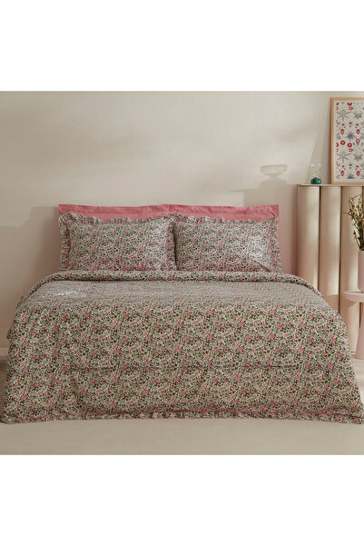 Karaca Home طقم غطاء لحاف مزدوج من القطن بنسبة 100% من ميناي 52، لون وردي